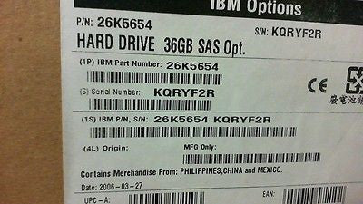 26K5654 (26K5656)-IBM 36GB 10K-rpm 2.5" SAS Hot-swap HD