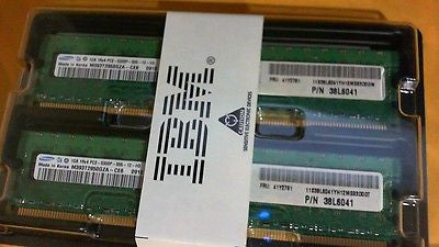 IBM 2GB (2x1GB) PC2-5300 CL5 ECC DDR2 667Mhz Memory 38L6041 41Y2761 new